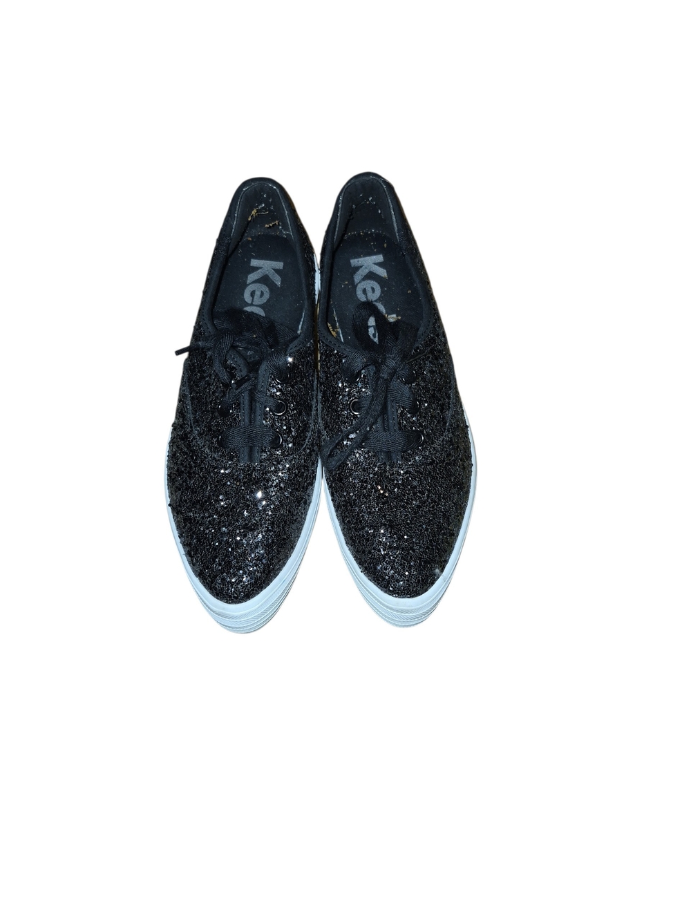 Keds Kids Black Glitter Lace-Up Sneakers